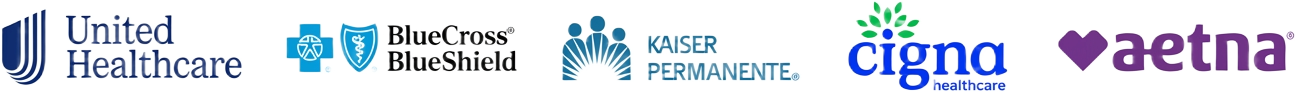 Insurance carriers accepted: UnitedHealthcare, BlueCross BlueShield, Kaiser Permanente, Cigna, Aetna